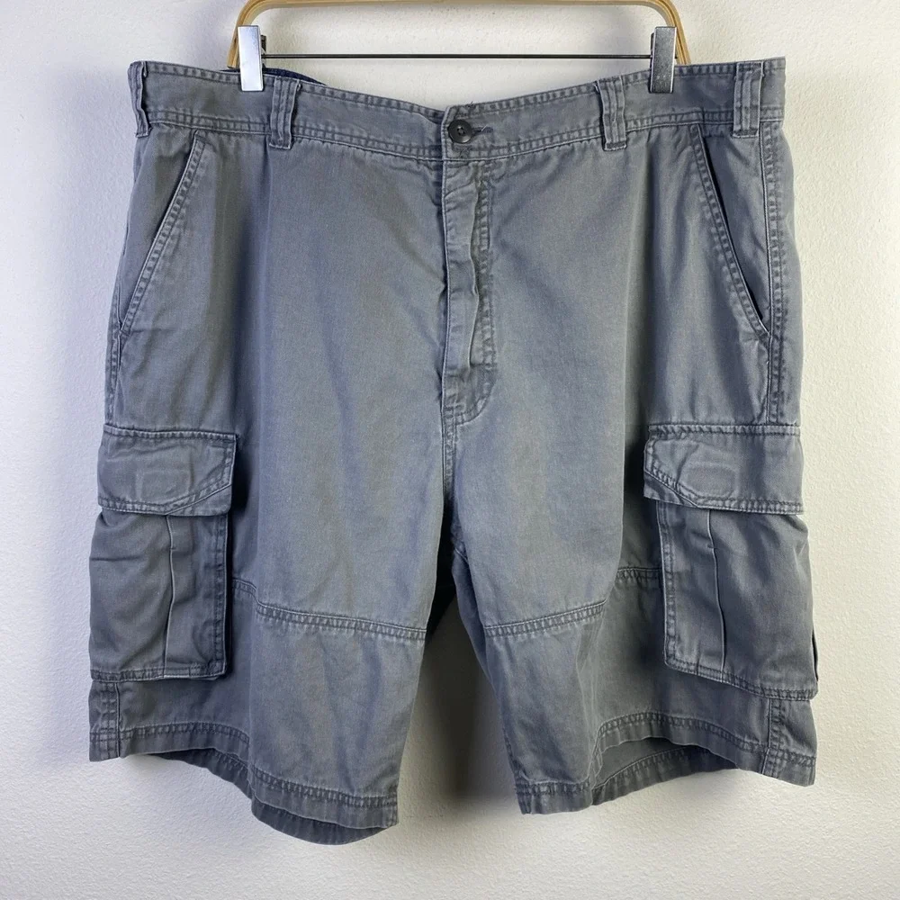 626 Blue Cargo Shorts Men Gray 44 Rugged Hiking Loose Baggy Street Grunge